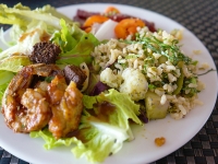 Grilled Shrimp, Rice & Salad - Yoga Retreat - Mexico