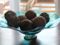 Aquamarine Bowl with Woven Balls - Yoga Retreat - Mexico