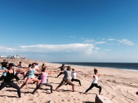Warrior Pose at the Beach - Yoga Retreat - Mexico