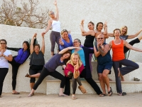 Posing Outside the Moon Studio - Yoga Retreat - Mexico