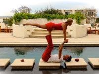 Acroyoga by the Pool - Yoga Retreat - Mexico