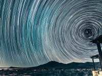 Star Trails Encircle the Night Sky - Yoga Retreat - Mexico