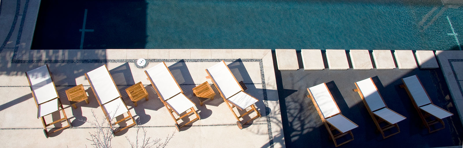 Yoga & Wellness Retreats in Mexico: Chaise Lounges at the Swimming Pool