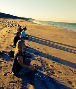 Beach Meditation at Sunset - Yoga Retreat in Mexico